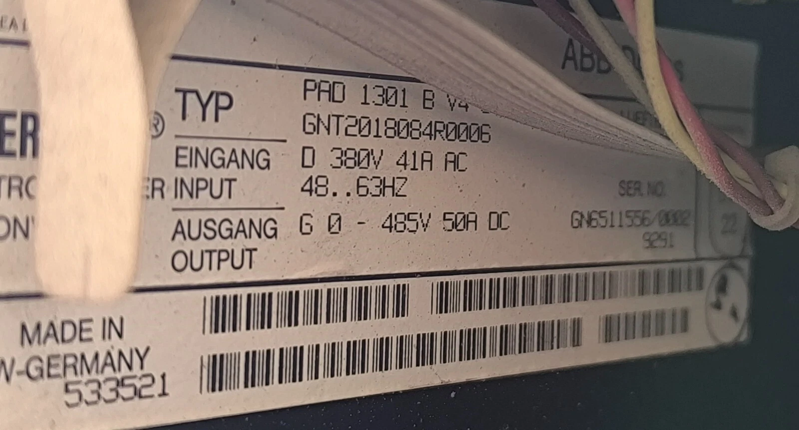ABB VERITRON PAD 1301 B V4 S45003 GNT2018084R0006 221R/231R - Imagen 7