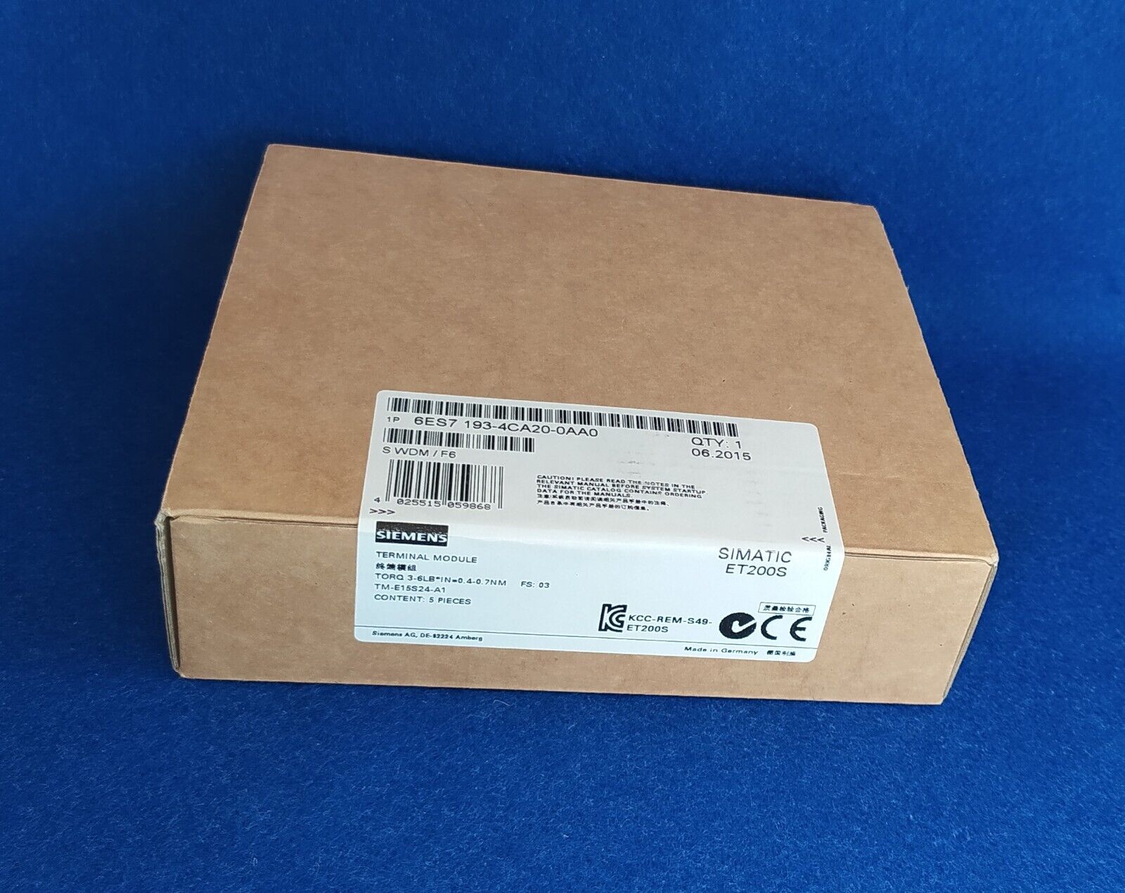 SIEMENS SIMATIC ET 200S 5 TERMINAL MODULE 6ES7 193-4CA20-0AA0 - Imagen 3