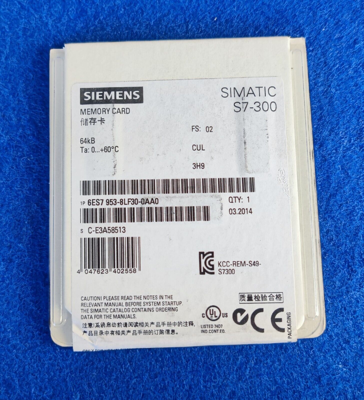SIEMENS SIMATIC S7-300 MEMORY CARD 64 KB MMC 6ES7 953-8LF30-0AA0 ¡¡SIN ABRIR!! - Imagen 4