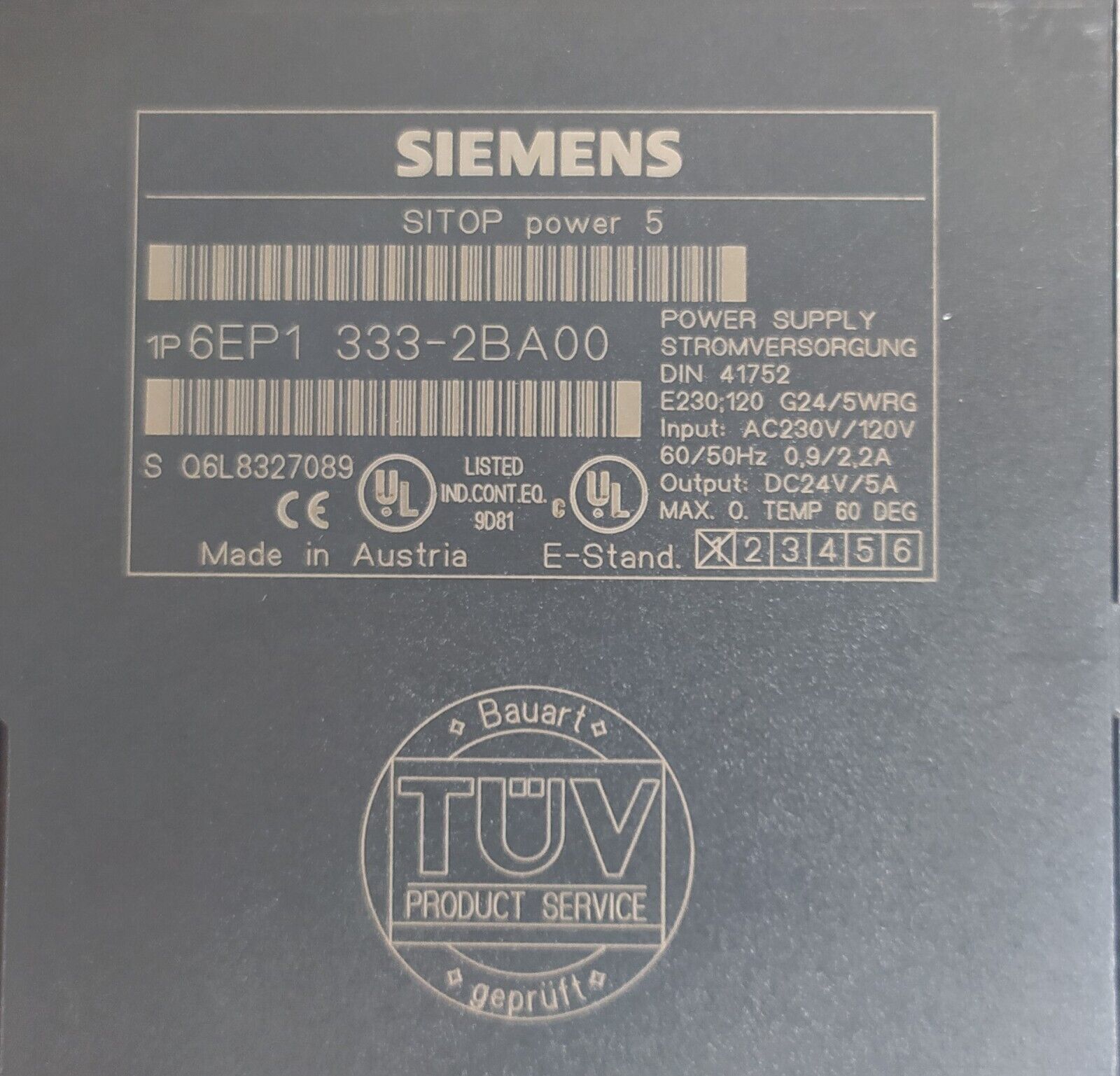 SIEMENS SITOP POWER SUPPLY 6EP1 333-2BA00 ** FUENTE DE ALIMENTACIÓN - Imagen 6
