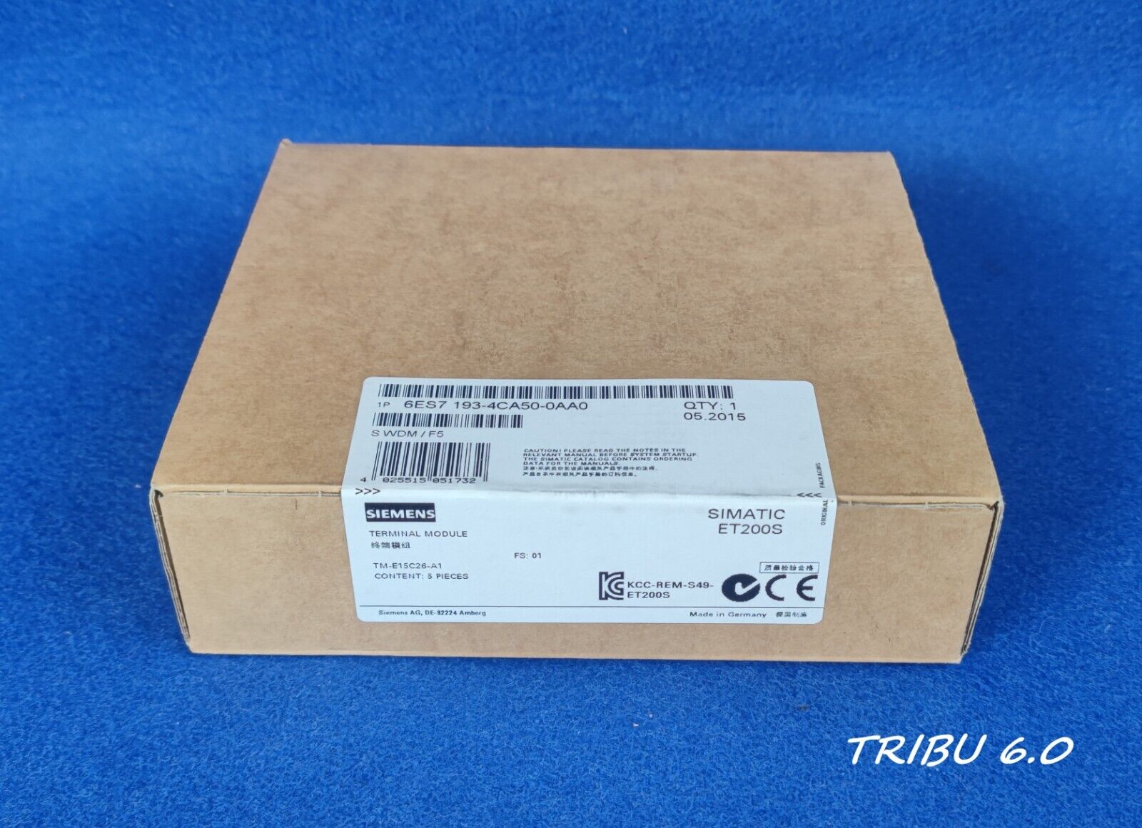 SIEMENS SIMATIC ET 200S 5 TERMINAL MODULE 6ES7 193-4CA50-0AA0. ¡¡SIN ABRIR!!