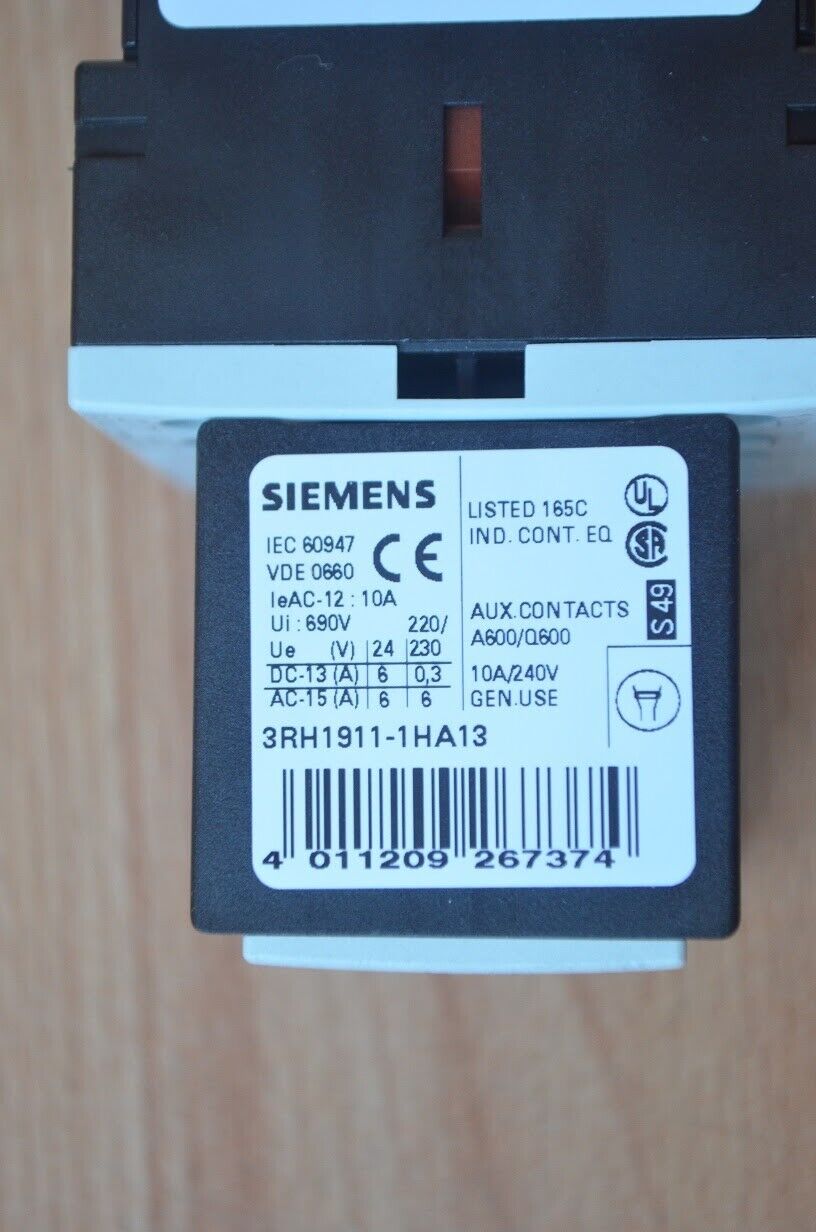 CONTACTOR SIEMENS 3 kW BOBINA 24 VDC. + 1 NO 3RT1015-1BB41 + CONTACTOS AUX. - Imagen 8