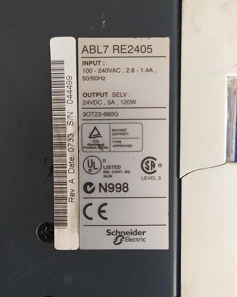 FUENTE DE ALIMENTACIÓN TELEMECANIQUE 24VDC 5A ABL7 RE2405 - Imagen 3