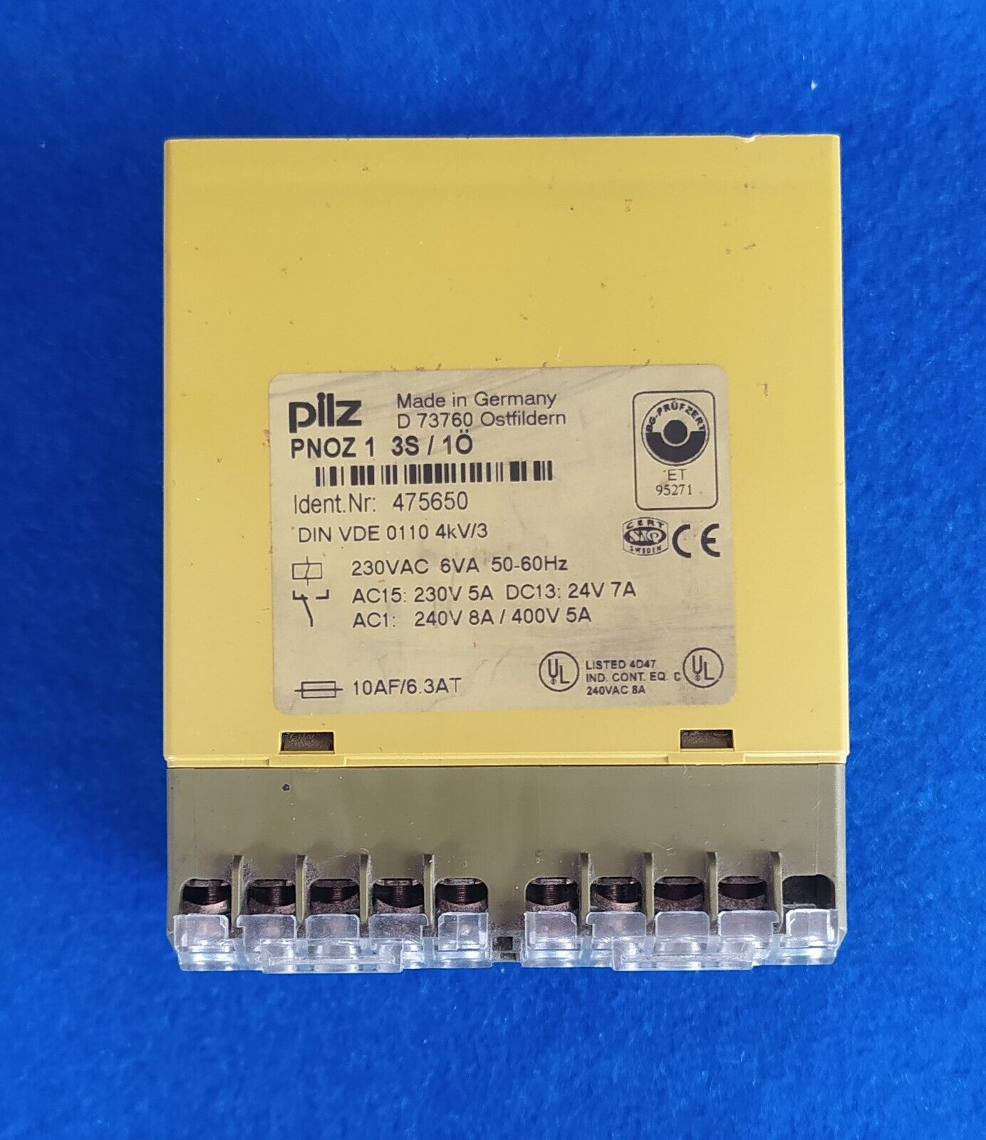PILZ PNOZ 1 3S/1O RELE SEGURIDAD PILZ PNOZ 1 3S 1O. 24 VDC 475650 - Imagen 5