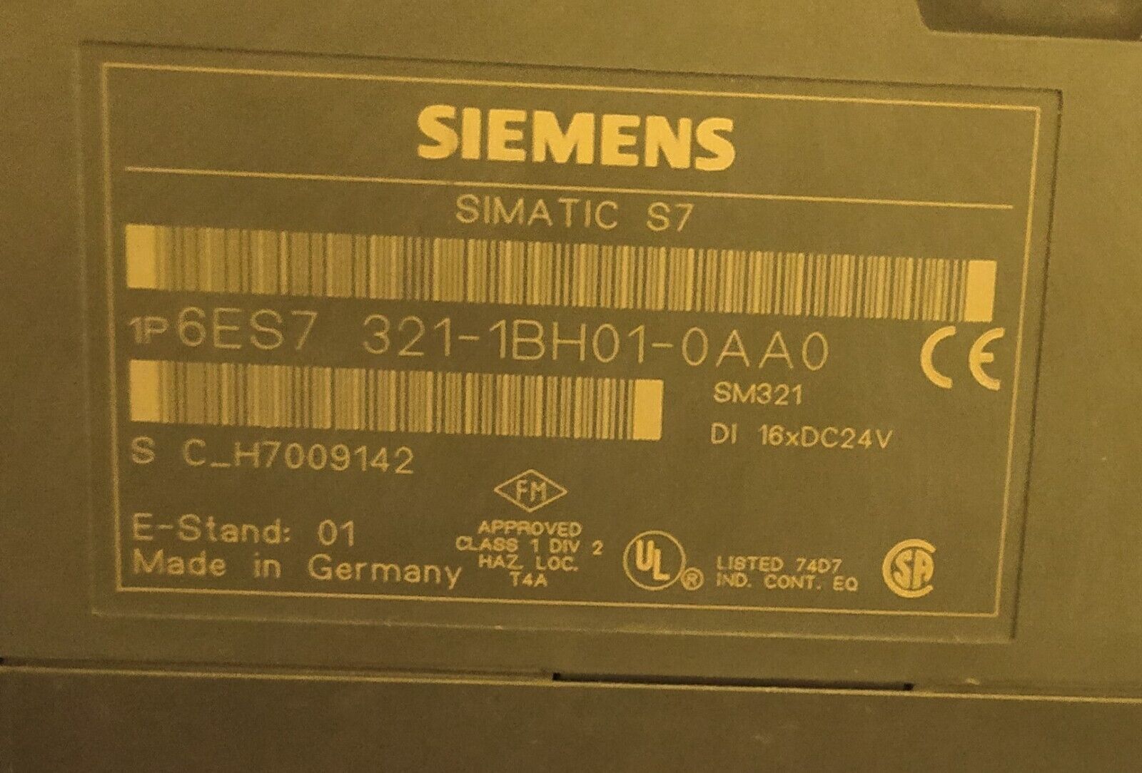 SIEMENS SIMATIC S7-300 SM321 16 ENTRADAS DIGITALES 6ES7 321-1BH01-0AA0 + FRONTAL - Imagen 6