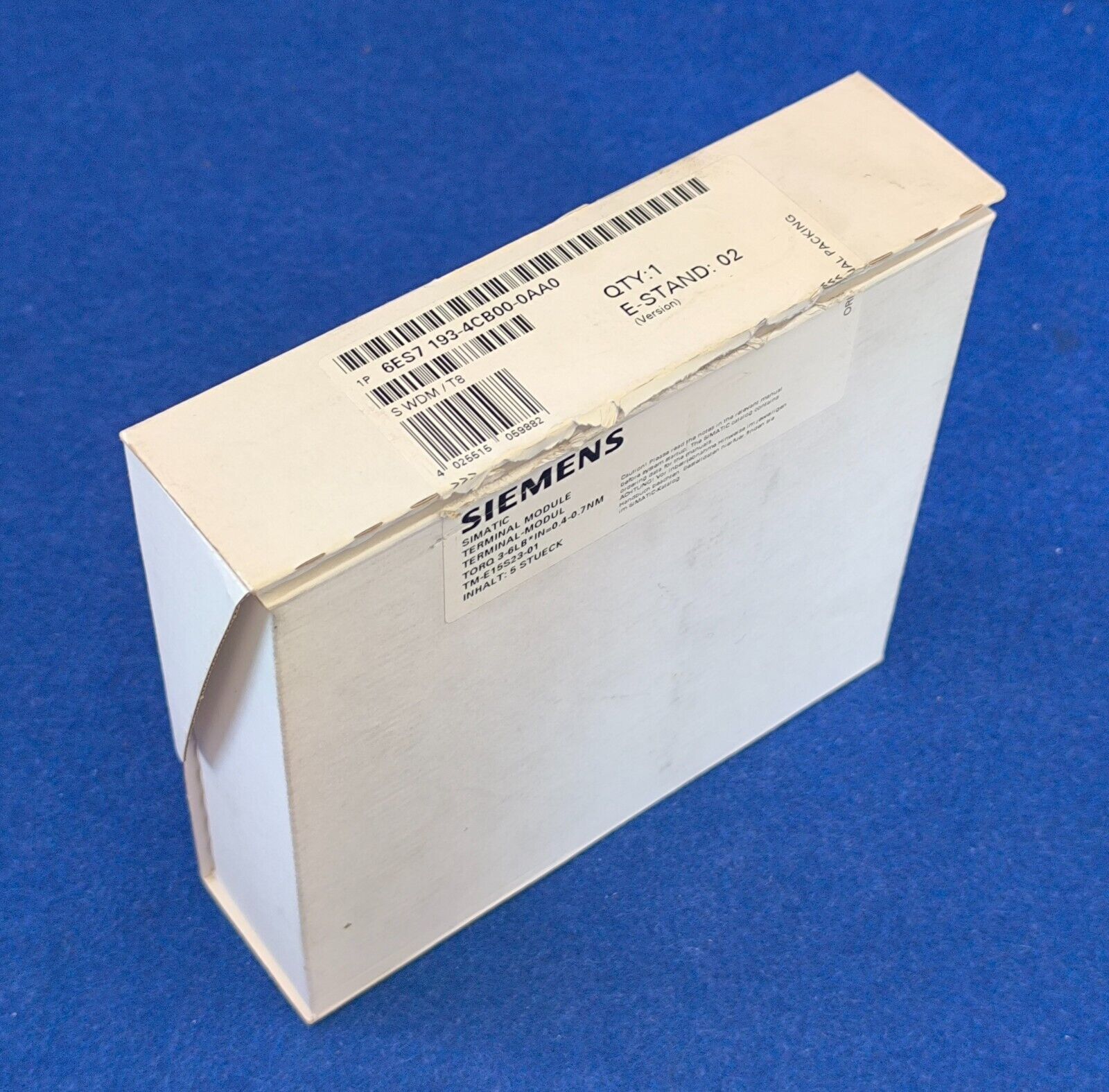 SIEMENS SIMATIC S7 MÓDULO TERMINAL 5X 6ES7 193-4CB00-0AA0 ¡ NUEVO ! - Imagen 5