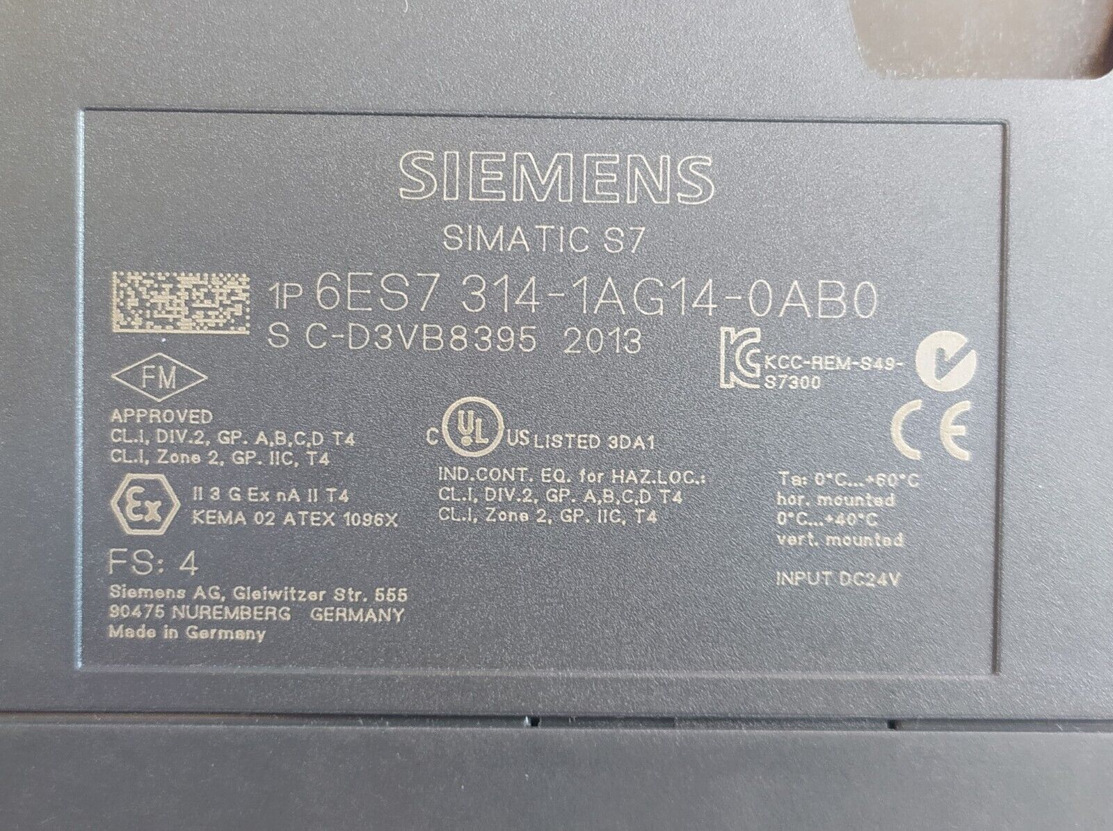 SIEMENS SIMATIC 6ES7 314-1AG14-0AB0 + MEMORY CARD 128KB S7-300 CPU 314 - Imagen 6