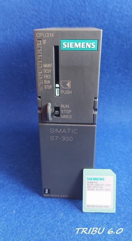 SIEMENS SIMATIC 6ES7 314-1AG14-0AB0 + MEMORY CARD 128KB S7-300 CPU 314