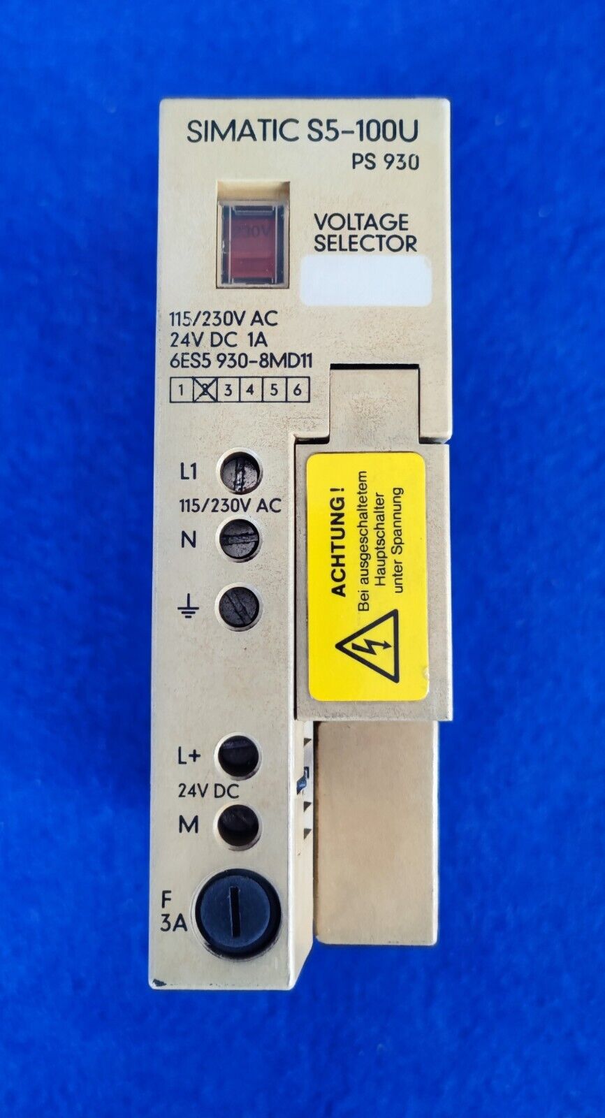 SIEMENS SIMATIC S5 FUENTE ALIMENTACIÓN S5-100U 6ES5 930-8MD11 PS 930 - Imagen 3