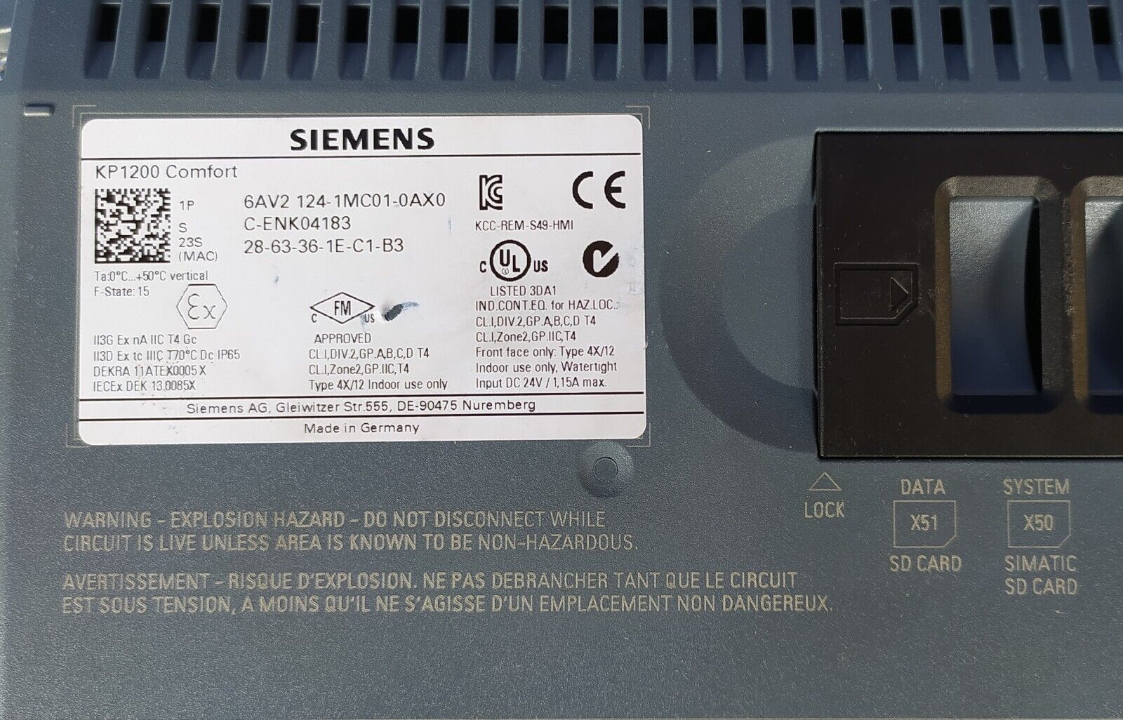 SIEMENS PANEL OPERADOR KP 1200 6AV2 124-1MC01-0AX0 - Imagen 8
