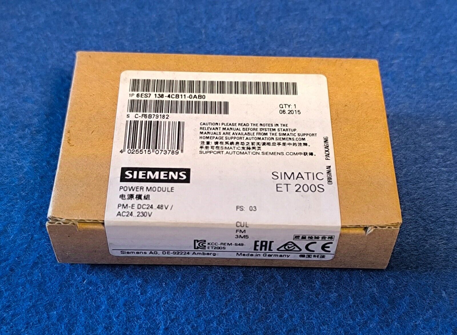SIEMENS SIMATIC ET 200S POWER MODULE 6ES7 138-4CB11-0AB0. ¡¡ SIN ABRIR !! - Imagen 3