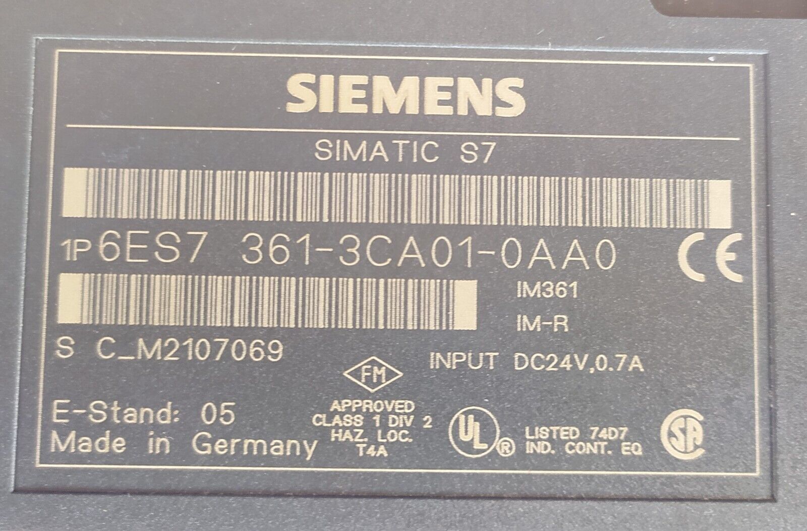 SIEMENS SIMATIC S7 IM 361 6ES7 361-3CA01-0AA0 - Imagen 7